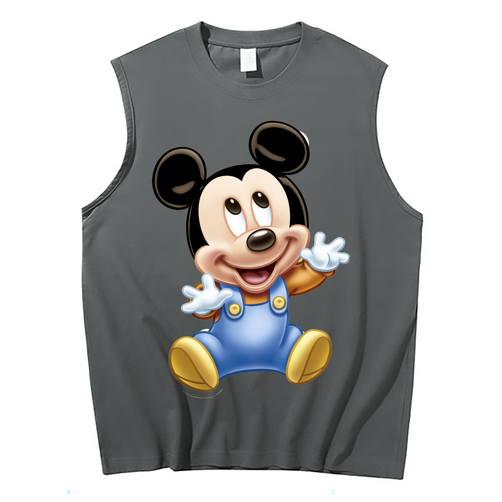 ミッキーマウス Mickey Mouse コットン100％タンクトップ（フロントプリント）